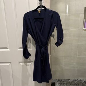 Eddie Bauer Navy Long Sleeve Wrap Dress